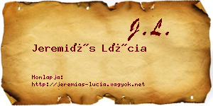 Jeremiás Lúcia névjegykártya